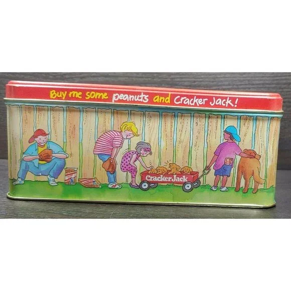 Limited Edition Cracker Jack Collectible Tin Canister With Baseball Theme VTG - Picture 5 of 9